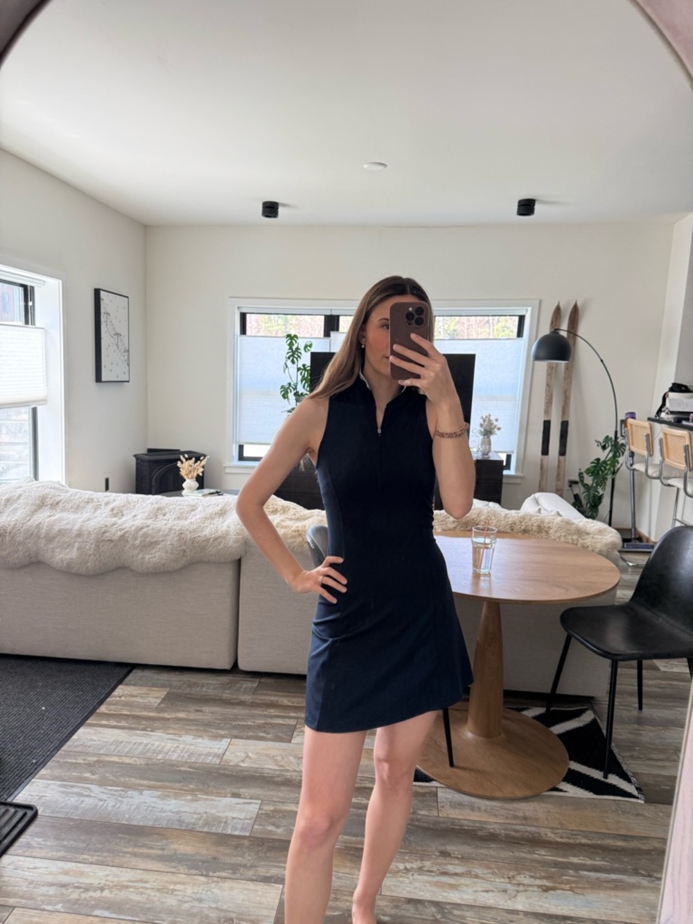 Wilson Black Sleeveless Zip-Front Mini Dress